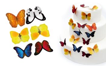 Farebné motýle - dekorácia z jedlého papiera - breAd. & edible