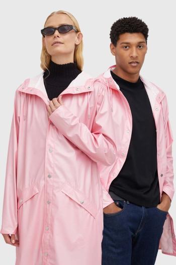 Nepremokavá bunda Rains 12020 Long Jacket ružová farba, prechodná