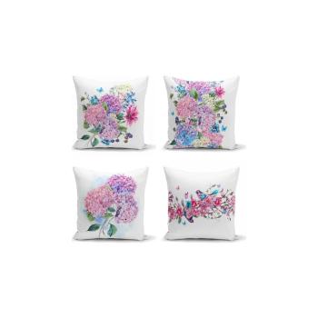 Súprava 4 dekoratívnych obliečok na vankúše Minimalist Cushion Covers Purple Pink, 45 x 45 cm