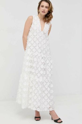 Šaty Silvian Heach biela farba, maxi, áčkový strih