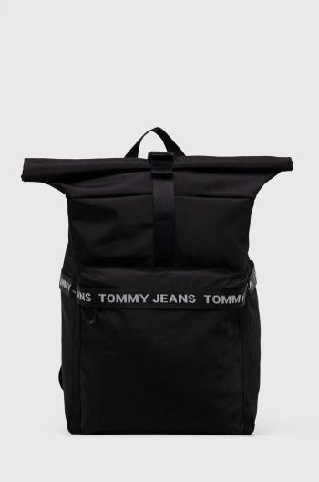 Ruksak Tommy Jeans pánsky, čierna farba, veľký, s potlačou