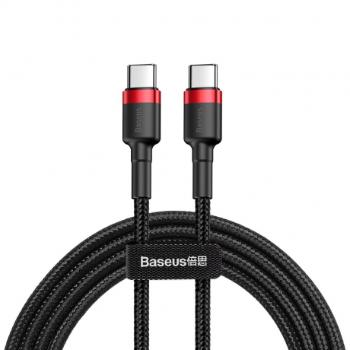 Baseus Cafule kábel USB-C / USB-C 60W QC 3.0 1m, čierny/červený (CATKLF-GG1)