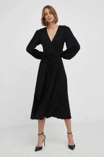Šaty Nissa čierna farba, mini, áčkový strih