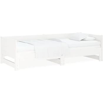 Výsuvná posteľ biela masívna borovica 2× (80 × 200) cm, 820258