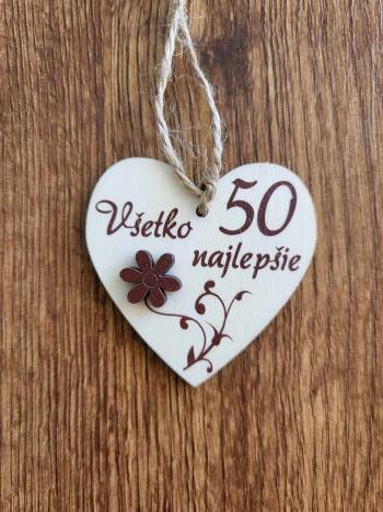 Drevená dekorácia - Všetko najlepšie 50