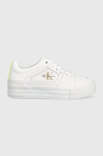 Tenisky Calvin Klein Jeans VULC FLATFORM BOLD FLUO CONTR béžová farba, YW0YW00904