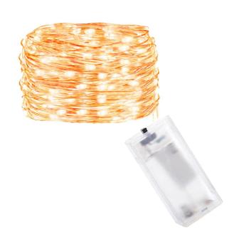 LED reťaz Nano - 3m, 30LED, 2xAA, teplá biela