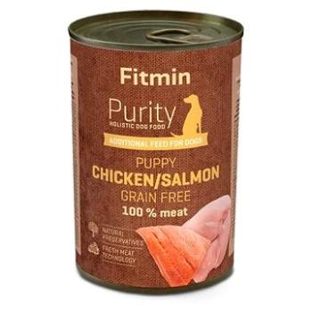 Fitmin Purity Konzerva kuracie s lososom pre šteňatá 400 g (8595237018826)