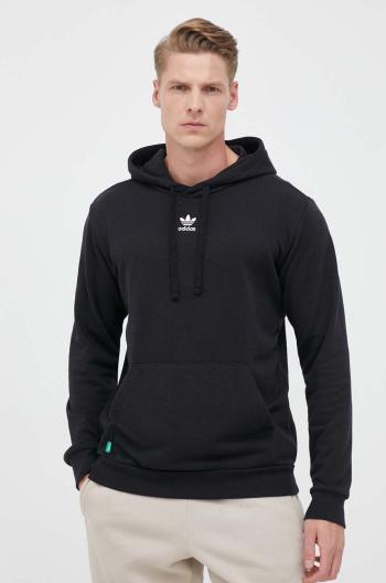 Mikina adidas Originals pánska, čierna farba, s kapucňou, s nášivkou