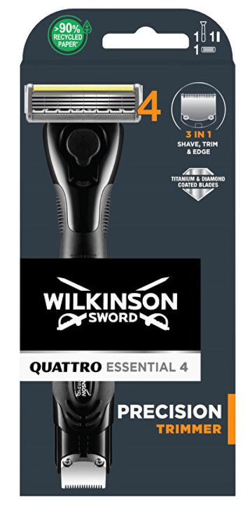 WILKINSON SWORD Quattro Essential Precision Trimmer holiaci strojček + 1 náhradná hlavička