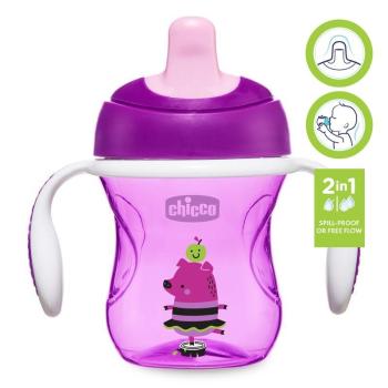 CHICCO Hrnček Training s držadlami 200 ml, fialový 6m+