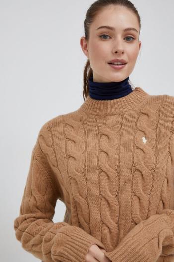 Vlnený sveter Polo Ralph Lauren dámsky, béžová farba,