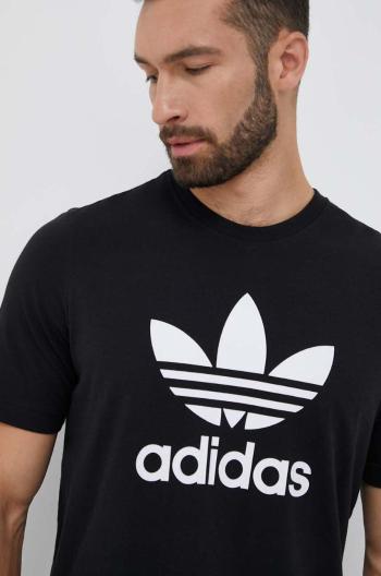 Bavlnené tričko adidas Originals čierna farba, s potlačou