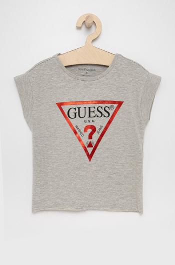 Detské tričko Guess šedá farba