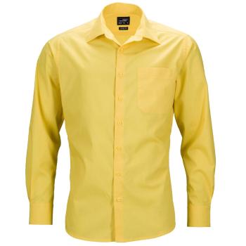 James & Nicholson Pánska košeľa s dlhým rukávom JN642 - Žltá | S