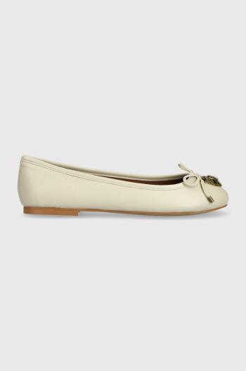 Kožené balerínky Kurt Geiger London Eagle Ballerina béžová farba, 9790641109