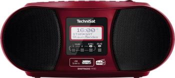 TechniSat DIGITRADIO 1990 CD-rádio DAB+, FM AUX, Bluetooth, CD, DAB+, UKW, USB  s USB nabíjačkou, funkcia alarmu červená