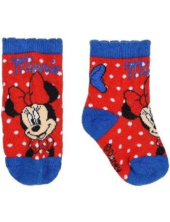 Minnie mouse disney - červeno-modré ponožky s bodkami vel. 68/74