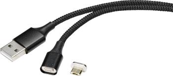 Renkforce #####USB-Kabel USB 2.0 #####USB-A Stecker, #####USB-Micro-B Stecker 1.00 m čierna magnetická zástrčka