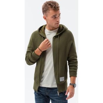 Ombre  Vesty bez rukávov/Cardigany Pánsky sveter na zips - olivová E186  viacfarebny