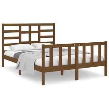 Rám postele medovo hnedý masívne drevo 135 × 190 cm Double, 3105903
