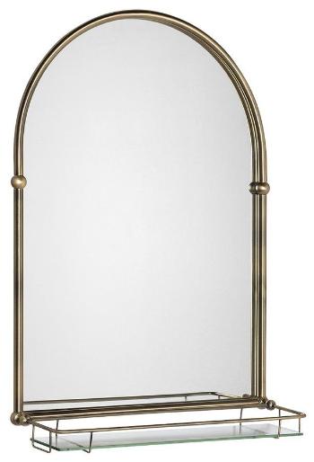 SAPHO - TIGA zrkadlo 48x67cm, sklenená polička, bronz HZ206