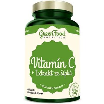 GreenFood Nutrition Vitamín C +  Extrakt zo šípok 60 kapsúl (8594193920396)