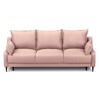 Ružová rozkladacia pohovka s úložným priestorom Mazzini Sofas Ancolie, 215 cm