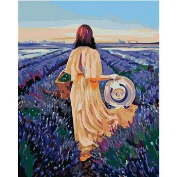 Maľovanie podľa čísel – Žena s košíkom a levanduľové pole (HRAbz33377nad)