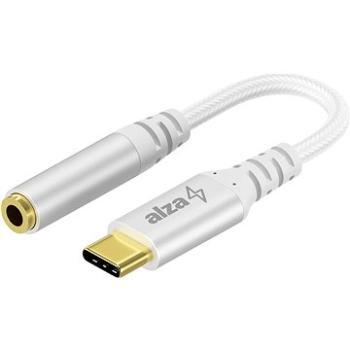 AlzaPower USB-C (M) na 3,5 mm Jack (F) 0,1 m strieborná (APW-ADTC3J01S)