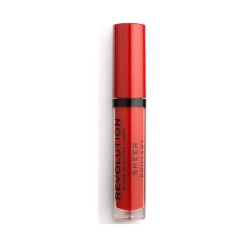 Makeup Revolution  Sheer Brilliant Lip Gloss  Lesky na pery Červená