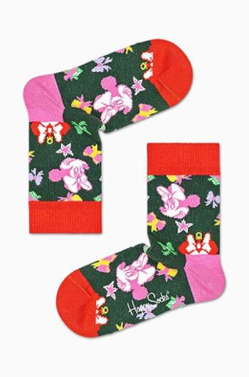 Detské ponožky Happy Socks x Disney Minnie zelená farba, KDNY01 7500