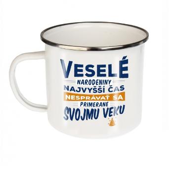 Plechový hrnček "Veselé narodeniny"