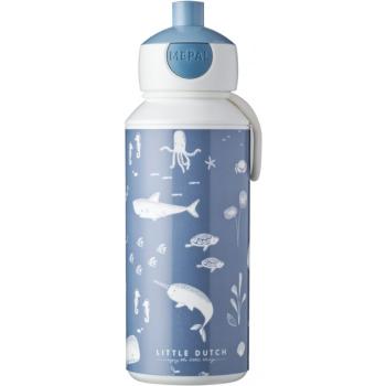 Little Dutch Drinking Bottle Pop-up Ocean Blue detská fľaša s rúrkou 400 ml