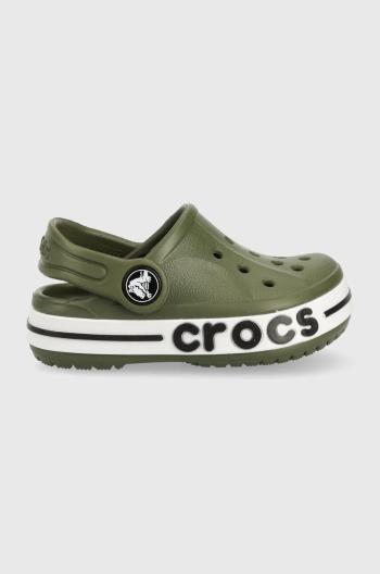 Detské šľapky Crocs zelená farba