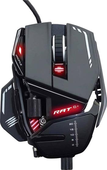 MadCatz R.A.T. 8 + herná myš USB optická čierna 11 null 16000 dpi podsvietenie, gélová opierka pod zápästie, úprava hmot