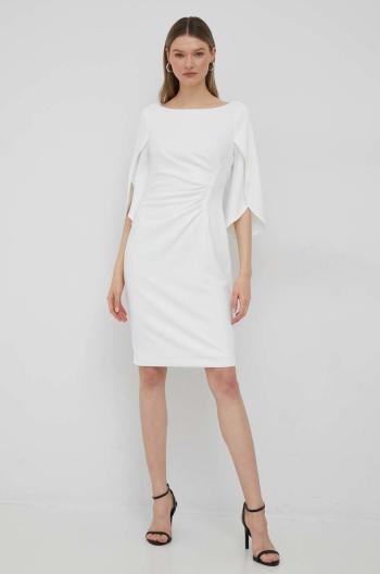 Šaty Dkny biela farba, mini, priliehavá