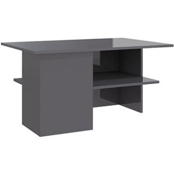 SHUMEE Konferenčný stolík sivý vysoký lesk 90 × 60 × 46,5 cm drevotrieska, 806857