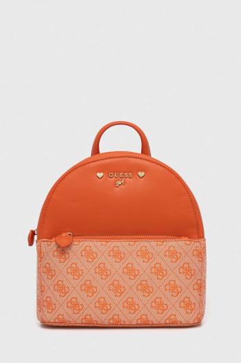 Detský ruksak Guess oranžová farba, malý, vzorovaný