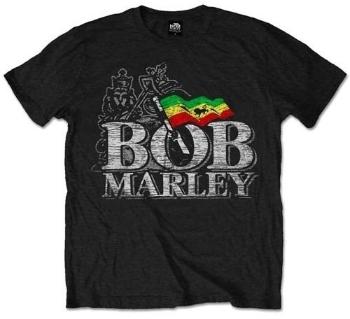 Bob Marley Tričko Distressed Logo Black XL