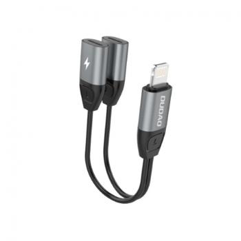 Dudao L17i adaptér Lightning / 2x Lightning, sivý (L17i gray)