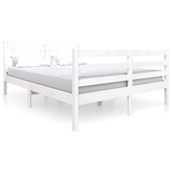 Rám postele biely masívne drevo 140 × 190 cm, 3100635