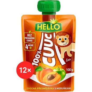 HELLO CUUC 100% ovocná kapsička s marhuľami 12× 100 g (8590014639164)