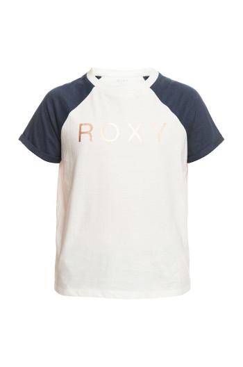 Detské bavlnené tričko Roxy biela farba,