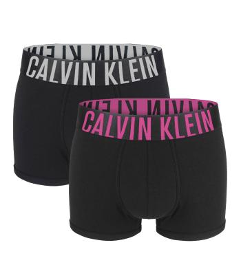 CALVIN KLEIN - boxerky 2PACK Intense power black with multicolor waist - imitovaná edícia-M (81-86 cm)