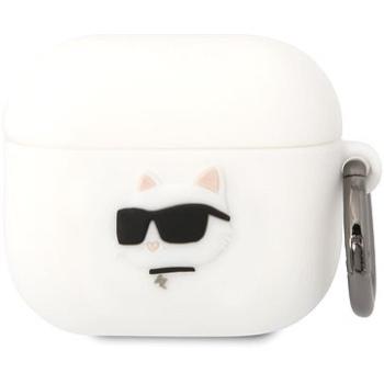 Karl Lagerfeld 3D Logo NFT Choupette Head Silikónové Puzdro na Airpods 3 White (KLA3RUNCHH)