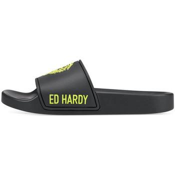 Ed Hardy  Módne tenisky Sexy beast sliders black-fluo yellow  Čierna
