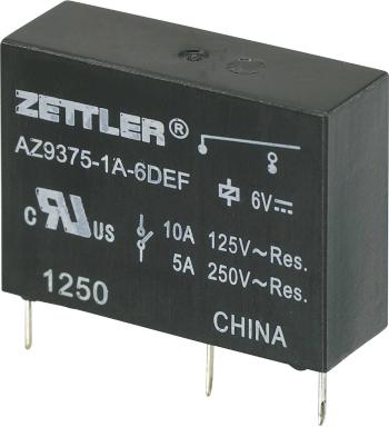 Zettler Electronics AZ9375-1A-24DEF relé do DPS 24 V/DC 10 A 1 spínací 1 ks