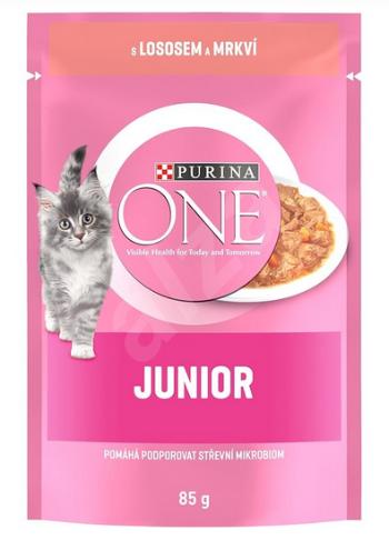 Nestlé PURINA ONE cat Junior mini filetky s lososom a mrkvou v šťave 26x85g
