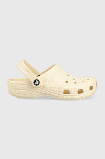 Šľapky Crocs Classic Croskin Clog dámske, béžová farba, 206873